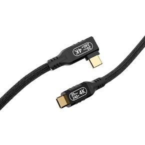 USB C Cable 10ft,Long Braided USB c to USB c Cable 3.2 ,90 Degree Plug Type C Right Angle Fast Charging Cord，240W Charging Cable, 20 Gbps Data Cable，4K60Hz Video Compatible with Thunderbolt 3/4