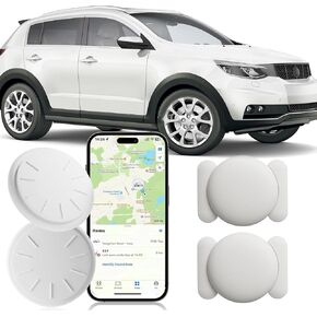 Tracker Device for Vehicles,Mini Hidden Car Tracker with Magnetic Case,No Monthly Fee Real Time Car GPS Tracker Works with Apple Find My (iOS Only) (Black,2PCS)