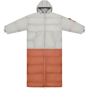 Thermotuff Wearable Sleeping Bag with Dual Hoodie, Long Sleeves, Pockets & Adjustable Drawstring - Ideal for Camping, Cold Weather Hiking, and Stadium Sak Blanket