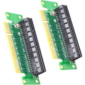 PCI-E 8X Protector Riser Card, 90-Degree Male to Female Adapter, 2-Pack