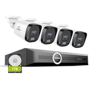 SANNCE 8CH 6MP Surveillance NVR System with 8PCS 2K 3MP HD Weatherproof Cameras with H.265 Video Compression, Smart IR LED, APP Push Alert, Remote Access (with 1TB HDD)