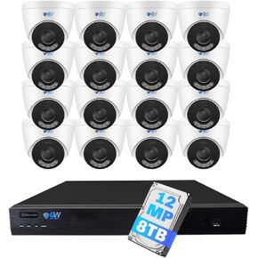 GW Security 32 Channel Ultrahd 12mp 6k @ 30fps realtime 3x motorymure Zoom Poe Security Camera System مع 16 × 12 ميجابكسل IP في اتجاهين في اتجاهين متفرغ الرؤية الليلية الخارج