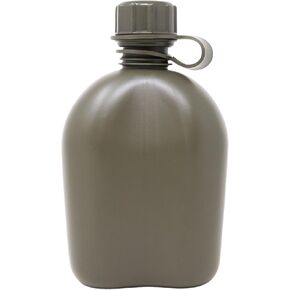 M MCGUIRE GEAR GI Style 1 Qt. Rugged Plastic Canteen, Made in USA, Durable Polyethylene Plastic (Olive Drab)