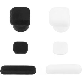 2 Sets of Screw Hole Rubber Dust Cover Plug Host Adhesibe Screw Plug Repair Kit Compatible with Nintendo DS Lite NDSL DSL Black White