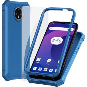 Ailiber for Orbic Joy 2 Cell Phone Case, Orbic Joy 2 Screen Protector, Dual Layer Protective, Shockproof Corner TPU Bumper, Slim Silicone Heavy Duty Cell Phone Cover for Joy2-Blue