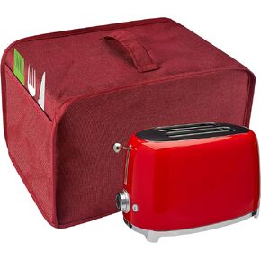 Toaster Cover with 2 Pockets, Dust and Fingerprint Protection, Machine Washable (2 Slice, Grey)