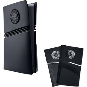 Mcbazel Face Plates Anti-Scratch Replacement Panels Cover Plates Shell Case with Cooling Vent Compatible with PS5 Pro Disc Edition - Black