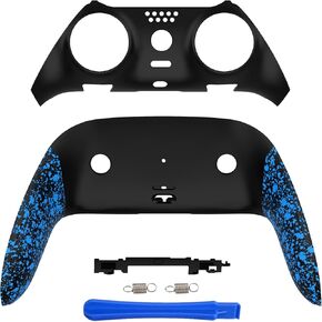eXtremeRate Top Bottom Decorative Trim Shell Compatible with p s 5 Edge Controller DIY Replacement Front Back Clip Shell, Custom Textured Red Plates Cover Compatible with p s 5 Edge Controller