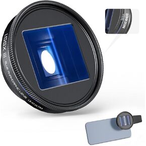 NEEWER 1.55x Blue Anamorphic Lens Compatible with iPhone Android Samsung, Phone Camera Accessories with 17mm Threaded Lens Clip & 58mm Filter Adapter Ring, Cinematic Wide Screen Effect, LS-43 Ultra
