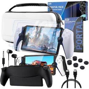 Accessories Bundle designed for playstation Portal Case and Screen Protector Headphones Grip Case charge cable thumb grip and more enabling enhanced remote game play White - Gift box Edition