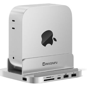 Minisopuru iExpandMate MINI218B PRO Mac mini M4 Dock & Stand with M.2 NVMe SSD Enclosure, 10Gbps USB C/A, TF& SD, 2X USB A 2.0, Audio Jack, 8 in 1 Mac mini Hub for Mac mini M4/M4 Pro 2024