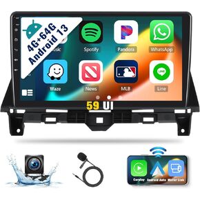 Android Car Stereo Radio for Honda Accord 8th 2008-2013 2G+32G 10.1 Inch Touch Screen with Wireless CarPlay Android Auto Mirror Link 26UI Bluetooth GPS Navigation WiFi EQ FM RDS Backup Camera MIC