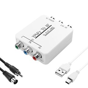 XMSJSIY RF Modulator YPbPr Analog to RF Signal Converter - Adapter, Switcher for Long Distance Single Wire Transmission - 67.25Mhz to 61.25Mhz - 1 Pcs