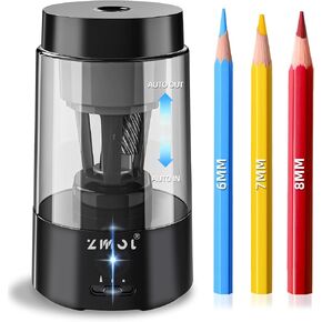 ZMOL Electric Pencil Sharpener for Colored Pencils, Rechargeable Hands-Free Pencil Sharpeners,Fully Automatic Robot Pencil Sharpener, Auto in & Out, Pencil Sharpener for Kids Home