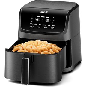 DEIME Air Fryer 7.2 QT 1700W Oilless Oven Healthy Cooker Air Fryers Large Capacity with 12 Presets, Visible Cooking Window, LCD Touch Screen, Customerizable Cooking, Non-Stick Basket (Black)