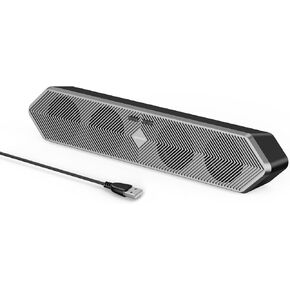 مكبرات الصوت للكمبيوتر للكمبيوتر الشخصي على سطح المكتب ، مكبرات صوت Pluetooth PC التي تعمل بالطاقة السلكية مع صوت استريو واضح ، مكبرات صوت ألعاب شريط صوت لجهاز الكمبيوتر المكتبي كمبيوتر الكمبيوتر المحمول ، Bluetooth و USB إدخال الأسود