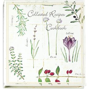 Meadowsweet Kitchens Collected Recipes Cookbook-3 Ring Binder W/8 Tab Dividers W/Categories, Make Your Own Cookbook, 36 8 1/2 x 11 Self-Adhesive ("Magnetic Pages") Recipe Pages - Botanical Treasures