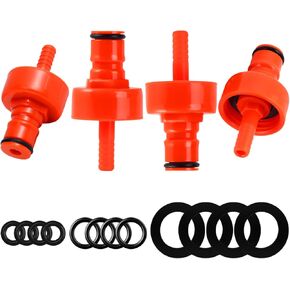 غطاء كاربوناتور ، 4 حزمة غلاف كربنة بلاستيكية 5/16 "Barb Ball Lock Lock Counter Pressing Cap Captonation Carbonation Pet Bottion Cop Co2 Cap for Soda Beer with 9 O-St حلقات إضافية