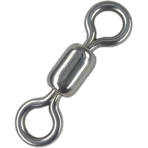 100 pcs Fishing Swivels, 100% 304 Stainless Steel Barrel Swivel Corrosion Resistance Power Crane Swivels Saltwater and Freshwater Fishing Line Lure Leader Connector
