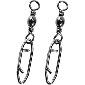 Atibin Saltwater Freshwater Snap Swivels Stainless Heavy Steel Fishing Clips Swivel Barrel Clip Fishing Snaps Rolling Speed Change Black Nickel