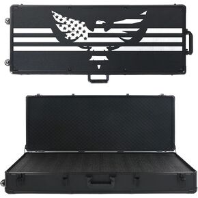 47" Rifle Hard Case, TSA Approved Long Case IP67 Waterproof & Crushproof with Wheels, Customizable Foam, 2 Handles and 4 latches,Travel Case for 2 Rifles, Guns, Shotguns, Ammo, Scopes & Gear