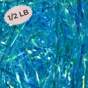 Kalyamo Pearlescent Shred - 8oz Dreamy Iridescent Confetti | Straight Cut Gift Basket Filler Grass | Shredded Strands for Wedding, Birthday, Valentine's Day Decorations | Safe DIY Craft Supply
