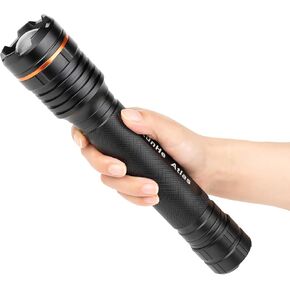 KunHe Heavy Duty LED Flashlight,High Lumens,Zoomable,Tactical,Aluminum,3 D Cell Batteries,Flashlight for Home,Emergency,Defense,Law Enforcement,Camping.2.01×10.43in,1200 Lumens,0.91Lb,2 Pack
