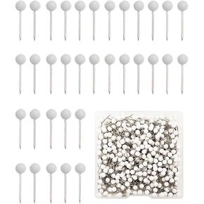 500 Pieces Map Push Pins, Small Round Head Marking Pins, Short Map Pins, Round Head Push Pin, Push Pins Map Pins, Push Pins Map Tacks, Map Tacks Marking Pins, Map Tacks Push Pins (White)