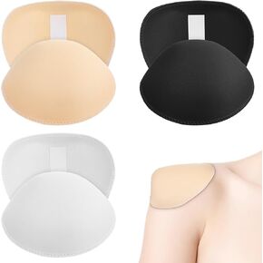 Oruola 2 Pairs Shoulder Pads for Womens Clothing,Set-in Shoulder Pads,1.5cm Breathable Shoulder Pads for Women Men Sloping High Low Shoulders Blazer Suit T-Shirt (Black+White)