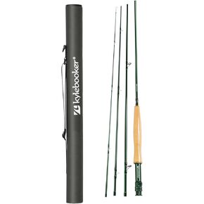 Kylebooker 3-8wt Fly Fishing Rod with Tube, 4-Sections, Medium-Fast Action Lightweight Fly Rod IM7 Carbon Fiber Blank