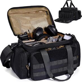 OneTigris Gun Range Bag, Hunting Shooting Range Bags for Handgun with 3 Removable Dividers 6 Elastic Mag Strap, Duffle Bag for Shooting, Fishing, Hiking, Outdoor, Sports