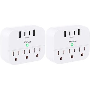 Cruise Power Strip with Foldable Plug, Outlet Extender 2 USB A 2 USB C Ports, Cruise Ship Essentials No Surge Protector, Multi Plug Wall Outlet, 2 Prong to 3 Prong Outlet Adapter, Japan Plug Adapter in Saudi Arabia