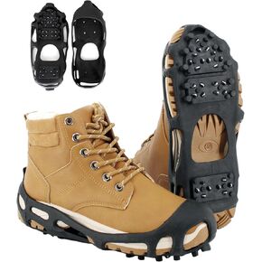 Ice Snow Traction Cleats Crampons, 28 Teeth Snow Spikes for Shoes and Boots, Rubber Anti Slip Ice Snow Grippers, Ice Cleats for Walking On Snow and Ice, Hiking, Climbing