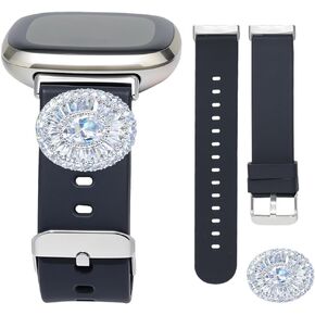 C&L Accessories Bands Compatible with Versa 3/4 Sense/Sense 2 Cute Adjustable Silicone Strap with Charms