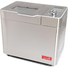 Gemelli Home™ 2LB Artisan Bread Maker, Stainless Steel w/ 21 Functions, Ceramic Pan, Fruit/Nut Dispenser, 3 Loaf Sizes, 3 Shades, Gluten-Free Settings