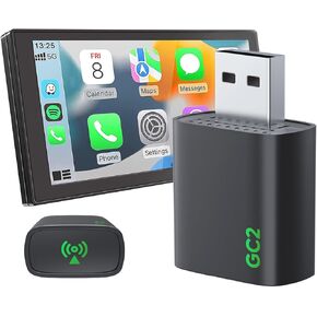 محول Apple Carplay اللاسلكي لـ iPhone ، محول Mini Apple Carplay اللاسلكي لسيارات 2016+ ، قم بتحويل سلكية إلى Carplay اللاسلكية ، والتحكم المستقر السلس ولا يوجد تأخير ، USB Type-A