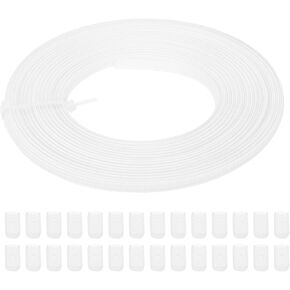 PATIKIL Boning for Sewing, 10 Yard 12mm Wide Polyester Sew-Through Low Density Corset Boning with 40 Pcs End Caps for Corset Wedding Dress Hat Cap DIY, Black