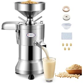 Moongiantgo Commercial Soy Milk Maker, Large Stainless Steel Soybean Milk Maker for Soymilk, Tofu, Efficient Automatic Nut Milk Maker 25KG/H, for Restaurant Business, 110V