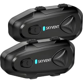 Q4 Motorcycle Communication Bluetooth Headset with Microphone & Speakers, 6 Riders 1500m, Music Sharing, Universal Pairing, IP65 Waterproof
