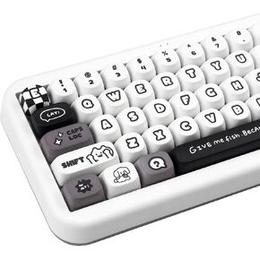MOA Profile Keycaps, PBT Keycaps Candy Keycaps, Dye-Sublimation Cute Keycaps, 126 Keys Custom Keyboard Keycaps Set for 61/64/68/84/87/100/104/108 Cherry MX Mechanical Keyboard