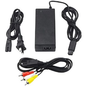 Power Supply Compatible with Gamecube Power Cord, for Gamecube AV Cable & AC Power Adapter Set, Compatible with Nintendo Gamecube NGC System(with av cable new)