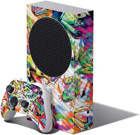 MightySkins Carbon Fiber Skin Compatible with Xbox Series S Bundle - Butterfly Party | Protective, Durable Textured Carbon Fiber Finish | Easy to Apply | Made in The USA in Saudi Arabia