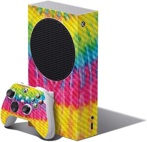 MightySkins Carbon Fiber Skin Compatible with Xbox Series S Bundle - Butterfly Party | Protective, Durable Textured Carbon Fiber Finish | Easy to Apply | Made in The USA in Saudi Arabia