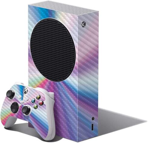 MightySkins Carbon Fiber Skin Compatible with Xbox Series S Bundle - Butterfly Party | Protective, Durable Textured Carbon Fiber Finish | Easy to Apply | Made in The USA in Saudi Arabia