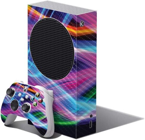 MightySkins Carbon Fiber Skin Compatible with Xbox Series S Bundle - Butterfly Party | Protective, Durable Textured Carbon Fiber Finish | Easy to Apply | Made in The USA in Saudi Arabia