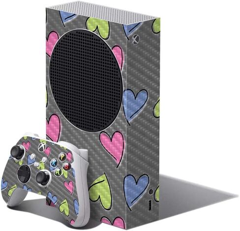 MightySkins Carbon Fiber Skin Compatible with Xbox Series S Bundle - Butterfly Party | Protective, Durable Textured Carbon Fiber Finish | Easy to Apply | Made in The USA in Saudi Arabia