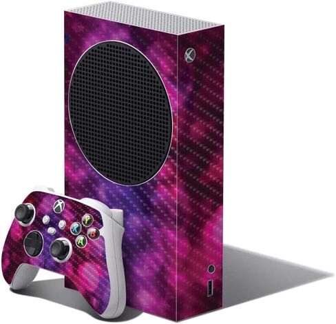 MightySkins Carbon Fiber Skin Compatible with Xbox Series S Bundle - Butterfly Party | Protective, Durable Textured Carbon Fiber Finish | Easy to Apply | Made in The USA in Saudi Arabia