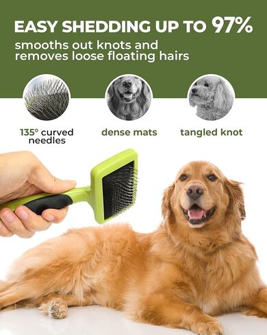 فرشاة للكلاب لتساقط الشعر، 7 قطع من مجموعة فرش العناية بالكلاب لإزالة الفراء، فرشاة لإزالة شعر الكلاب مع مشط للطبقة السفلية وفرشاة استحمام ومقص أظافر للعناية بالكلاب القصيرة ذات الشعر الطويل والقطط باللون الأرجواني in Kuwait