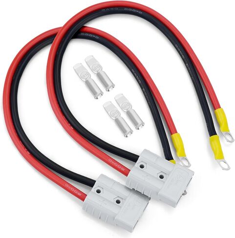 1 Pair 50Amp Battery Quick Connect Disconnect Connector, 10 AWG 50Amp 0.98ft Grey Power Connector Cables, 600 V Battery Disconnect Wire Harness Plug Kit in Kuwait