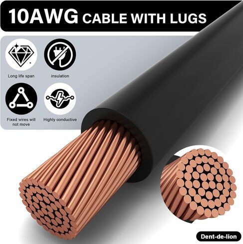 1 Pair 50Amp Battery Quick Connect Disconnect Connector, 10 AWG 50Amp 0.98ft Grey Power Connector Cables, 600 V Battery Disconnect Wire Harness Plug Kit in Kuwait